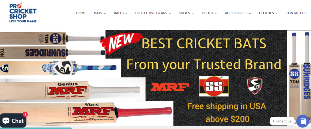 pro cricket shop